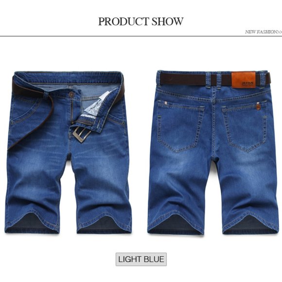 Men denim shorts stretch jeans short